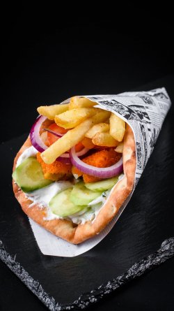 Mega pită greek vegan burger (burger vegetarian) image