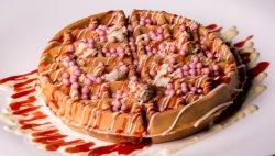 Pink coconut waffle image