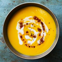 NEW! Sweet Potato Cream Soup with Rosemary and Sausage Chips 350 g image