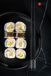 Big roll philadelphia cu crevete tempura image