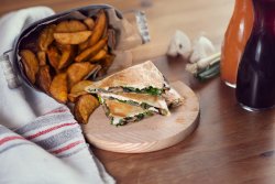 Mushrooms and spinach Quesadilla image