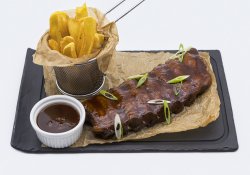 BBQ Pork Ribs with Fries image