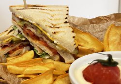 Sandwich Club with Fries image