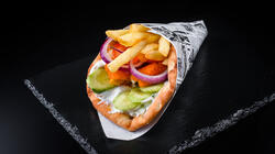 Pita greek vegan burger image
