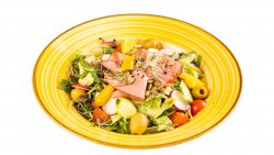 Salată cu piept de rață, mixt salată și portocale roșii image