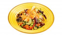 25% reducere: Salată cu somon mix salată,sfeclă și hrean Apă minerală 0.5l image