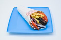 Souvlaki vită oaie pită image