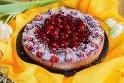 Chocolate cherry cheescake image