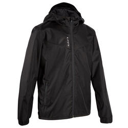 Jachetă Protecție Ploaie Fotbal T500 Negru Copii 