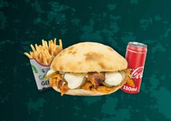 Burger Apolo Vițel & Purcel & Berbecuț + Cartofi + Suc 0.33 image