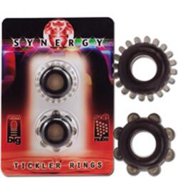 Synergy Tickler Rings Color Black. Set of 2 rings black. Soft and elastic.