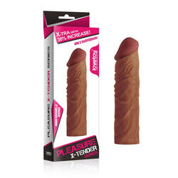Pleasure X-Tender Penis Sleeve Brown 3