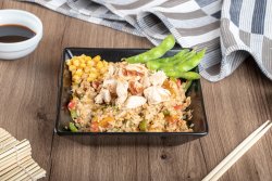 Fried rice chicken image