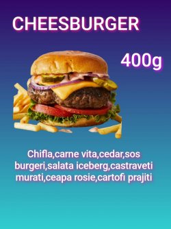 Cheeseburger  + cartofi prajiti image