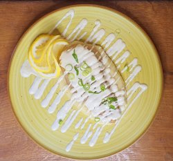 Plantfish cu piure de păstârnac și sos cremos de lime - fără gluten, vegan / de post image