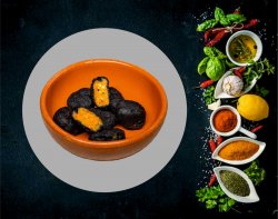 Black halloween cheese bites image