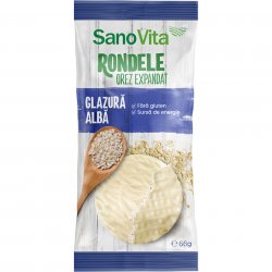 SanoVita Rondele Orez Expandat Glazură Albă 66g