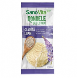 SanoVita Rondele Orez Expandat Glazură Lupin 66g