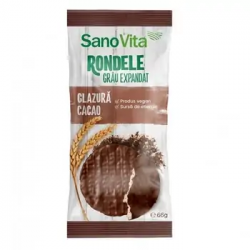 SanoVita Rondele Grâu Expandat Glazură Cacao 66g
