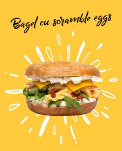 Bagel cu scrambled eggs  image