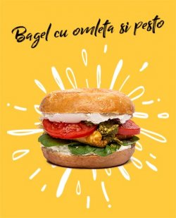 Bagel cu omletă și pesto  image