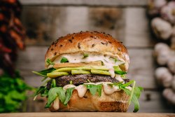 Burger avocado vegan single image