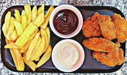 Hot wings + french & fries image
