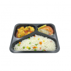 Menu - Chicken Curry + Rice or Naan / Meniu - Curry de Pui + Orez sau Naan Naan Simplu image