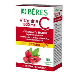 Vitamina C 1500 mg comprimat filmat RETARD + Vitamina D3 3000..