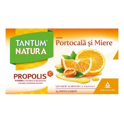 Tantum Natura cu portocală si miere, 15 pastile gumate, Angelini