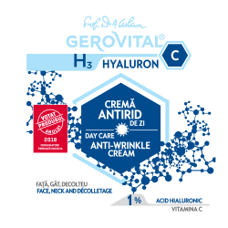 Cremă antirid de zi Gerovital H3 Hyaluron C, 50 ml, Farmec
