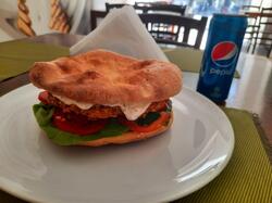 Mega crispy burger + pepsi doză image