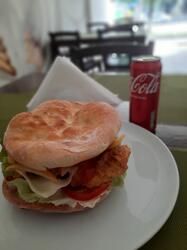 Mega snitel burger+pepsi doză image