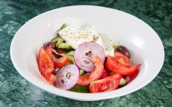 Authentic Greek Salad with Fresh Oregano and Feta Cheese from Thessalonki image