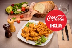 Piept de pui crispy cu cartofi prajiti și suc (gama Cola) image