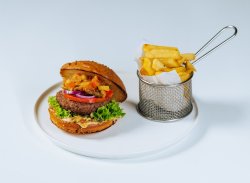 American Onion Burger & french fries image
