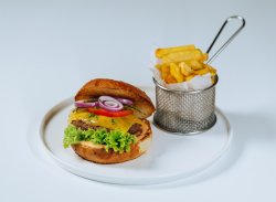 Cheese Burger & french fries image