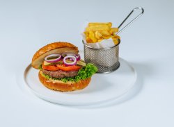 Classic Burger & french fries image