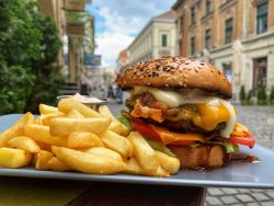 Cheese Meltdown Burger & Fries image