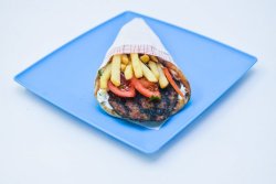Bifteki-burger vită și porc pită image