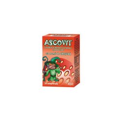 Ascovit cu Vitamina C aroma de capsuni, 20 comprimate, Omega..