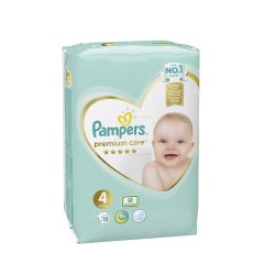 Scutece,Nr.4, Premium Care, 9-14 kg, 18 buc, Pampers