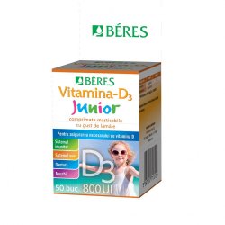 Vitamină-D3 Junior 800 UI, 50 comprimate masticabile, Beres image