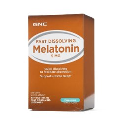Melatonina cu aromă de mentă 5 mg (135212), 60 tablete, GNC