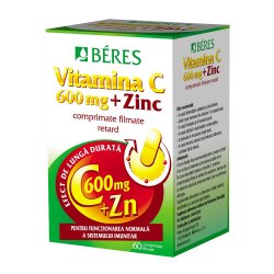 Vitamina C 600 mg + Zinc, 60 comprimate, Beres Pharmaceuticals..