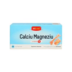 Calciu Magneziu cu vit. D3 Bioland, 30 comprimate, Biofarm