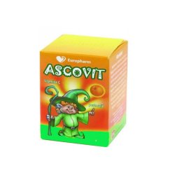 Ascovit cu Vitamina C aroma de portocala, 60 comprimate, Omega..