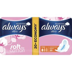 Absorbante Always Ultra Sensitive Normal Plus, 20 bucati, P&G