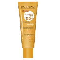 Cremă protecție solară nuanță aurie Photoderm Max Aquafluide SPF 50+, 40 ml, Bioderma