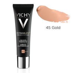 Fond de ten corector cu acțiune de nivelare 16h DermaBlend 3D Correction, Nuanța 45 Gold, 30 ml, Vichy